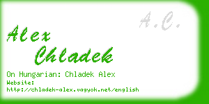 alex chladek business card